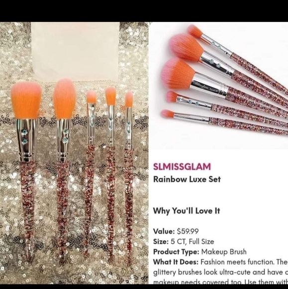 SLMISSGLAM Rainbow Luxe Makeup Brush Set - Picture 1 of 2